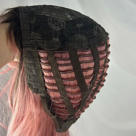 WIG Pink Wavy Ombré LONG 24"‎ Synthetic High Quality - Picture 3 of 4